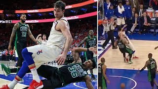 Marcus Smart TRIES to FLOP on Dario Saric, Referees Don't Buy It