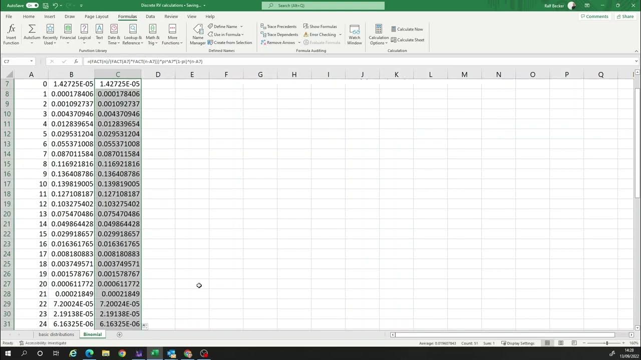 Binomial rv calculation in excel youtube
