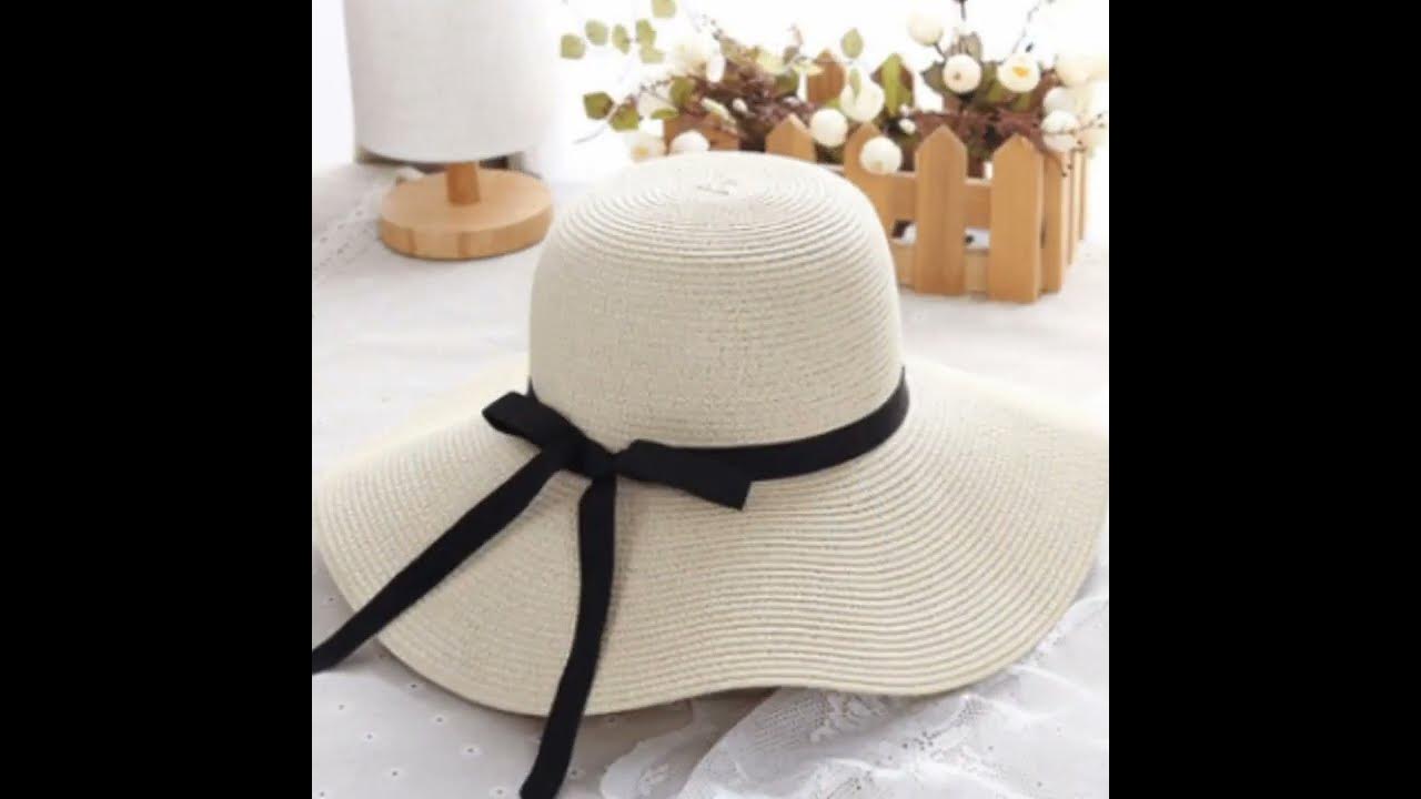 Floppy Sun Hat - Wide Brim Foldable Roll-Up Straw UPF 50+ Sun protection  for females (Video review) 