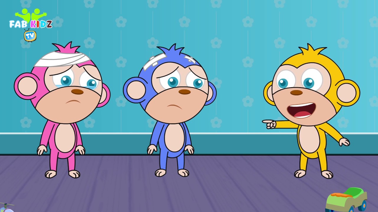Five Little Monkeys Jumping On the Bed Nursery Rhymes By FAB KIDZ TV ...