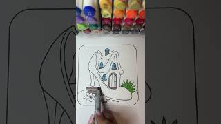 Coloring a Cozy Shoe House | Whimsical Houses Coloring Book