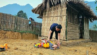 Homeless mother fixing bamboo fence, strangers, and mysterious gifts