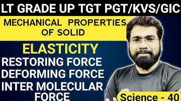 UP TGT PGT || Lt Grade || GIC PGT PHYSICS || Elasticity || Restoring Force