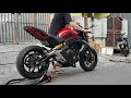 Kawasaki ER6N Leovince GP Corsa with R9 titanium Header Sound Test