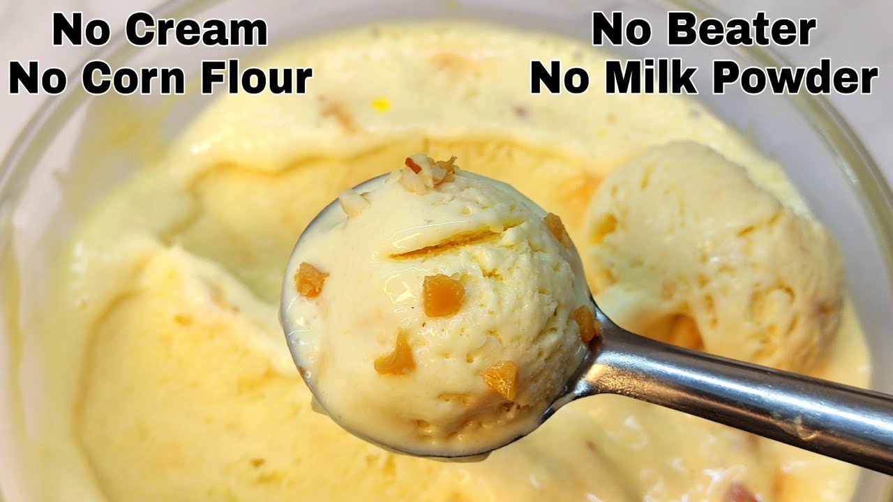 Butterscotch Icecream Without Cream, Corn Flour,Milk Powder,Beater|बटरस्कॉच आईसक्रीम बनाए बिना क्रिम