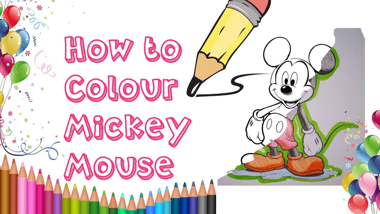 How to Colour Mickey Mouse #colouringchallenge #colouringpage # ...