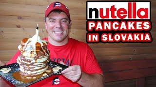 Nutella Dessert Pancakes Challenge in Kosice, Slovakia!!