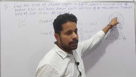 Find the area of the shaded region in the figure, where a circular arc of radius 6 cm has been drawn