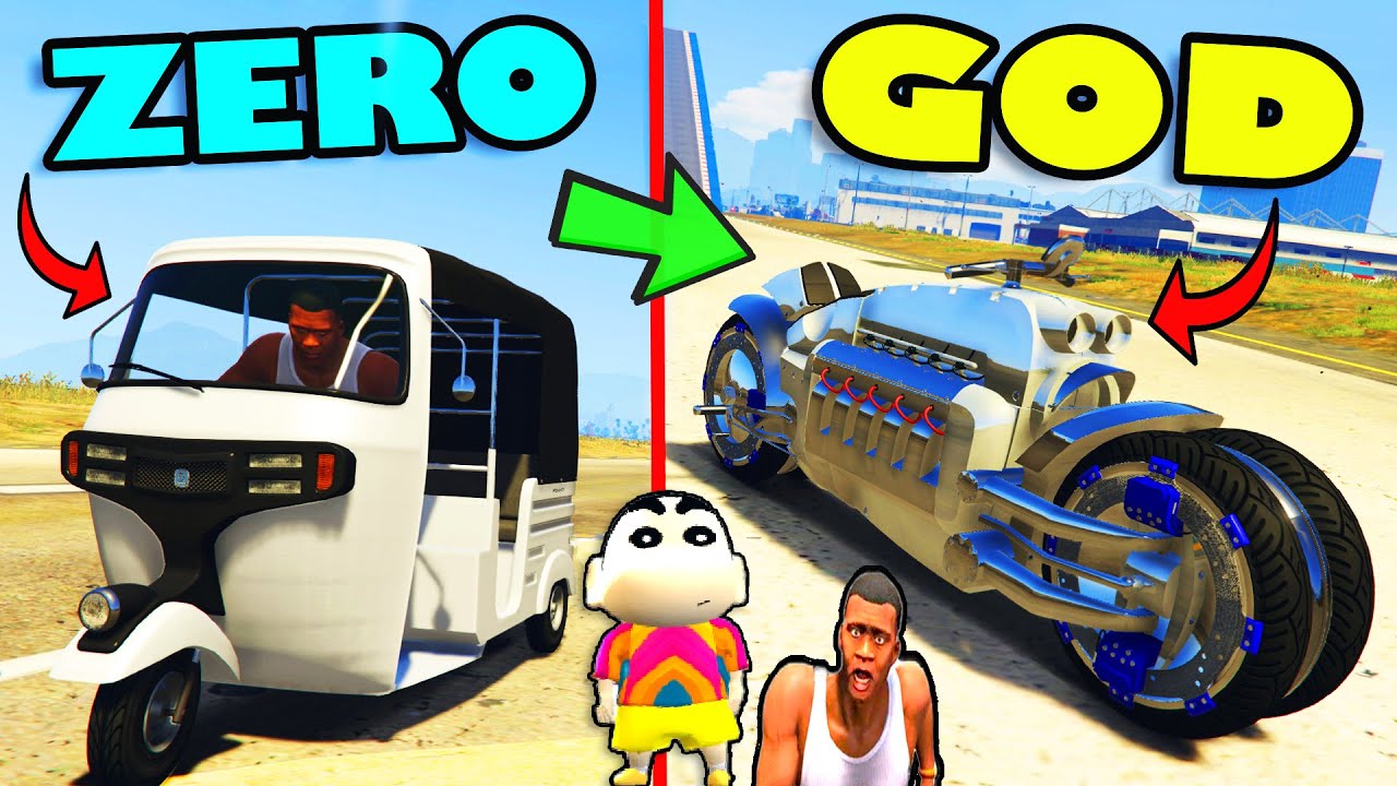 Franklin Upgrading ZERO To GOD BIKE in GTA 5  SHINCHAN and CHOP