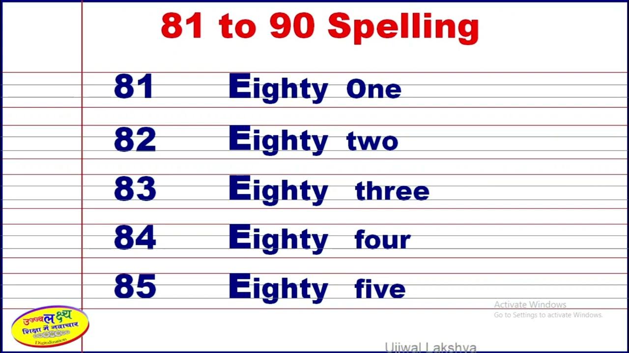 81 90 Spelling 21 Se 30 Tak Spelling Eighty One To Ninety Spelling 81-90-spelling-21-se-30-tak-spelling-eighty-one-to-ninety-spelling