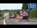 2 RTH im Einsatz: Schwerer Unfall auf A1 - PKW fährt auf Transporter auf - sechs Verletzte