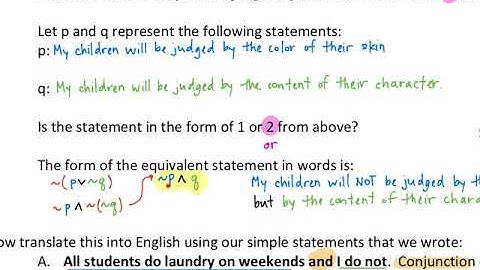 Video 6 - 3.6 Negations of Conditional and DeMorgan’s Law