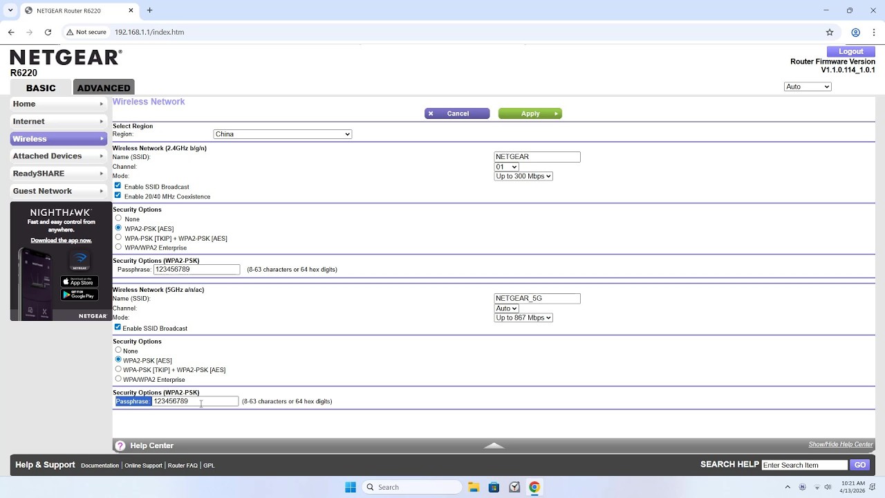 how to change Wi-Fi password on NETGEAR router