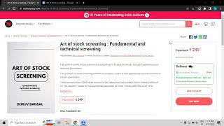 The Art of Stock screening : Fundamental and Technical screening methodologies