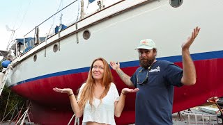 ABANDONED IN THE SHIPYARD *PART 1* | Would we be IDIOTS to buy this Mikelson 50 sailboat? (Ep. 35)