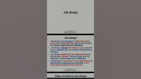 HS 300 POM MODULE 5 - JOB DESIGN -Asst Prof Nishanth Krishnan