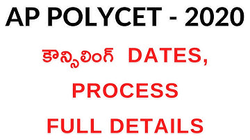 AP POLYCET Counselling 2020 Process | Polycet Payment of Processing Fee