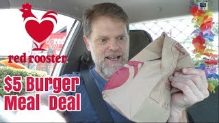 Red Rooster $5 Cheese and Bacon Burger Meal Deal Mukbang