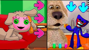 Ben and Bella reacting to POPPY PLAYTIME characters part 1 (FNF BEN MEME Playground test)