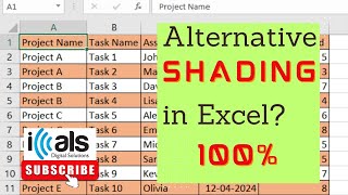 How to shade rows alternatively in Excel