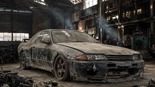 ASMR Car Restoration Full Rebuild of 1989 Nissan Skyline GT R R32 from Abandoned Condition to Lookin