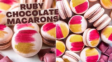 Ruby Chocolate Macarons
