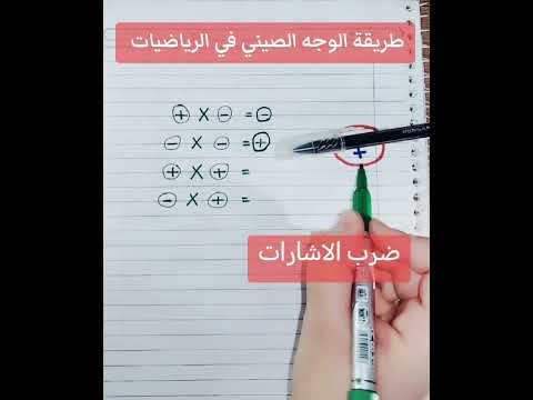 ضرب الإشارات بطريقة الوجه الصيني ابداع مدرسة رياضيات