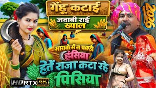 गेंहू कटाई जवाबी राई👉मायके में न पकडो हंसिया🌹इतै राजा कटा रहे पिसिया😎जवाबी राई👌देशराज नरवरिया की राई