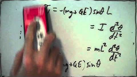 23-73 Charged pendulum in an electric field