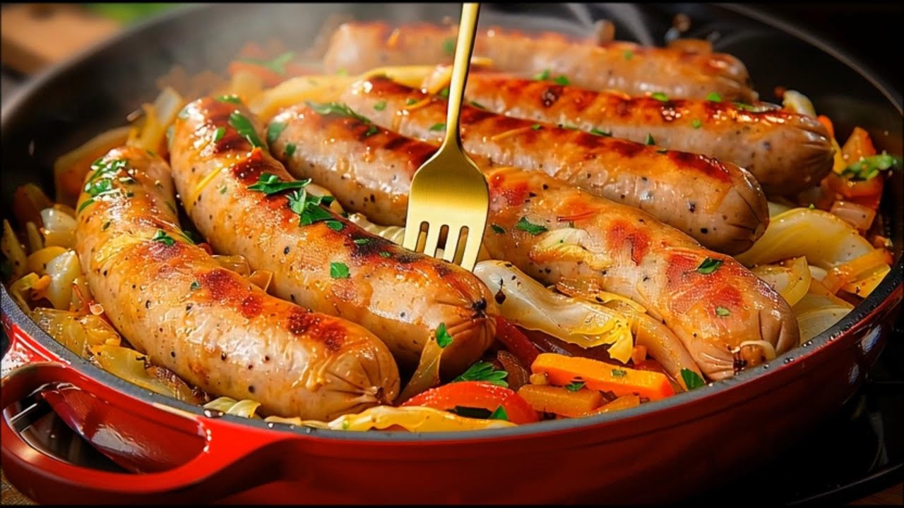 Не листайте дальше! Это блюдо из колбасок и капусты, приготовленное на одной сковороде, невероятн...