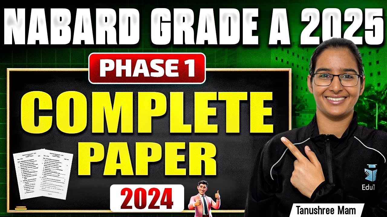 Complete NABARD Grade A Phase 1 Previous Year Paper 2024 Solved - YouTube
