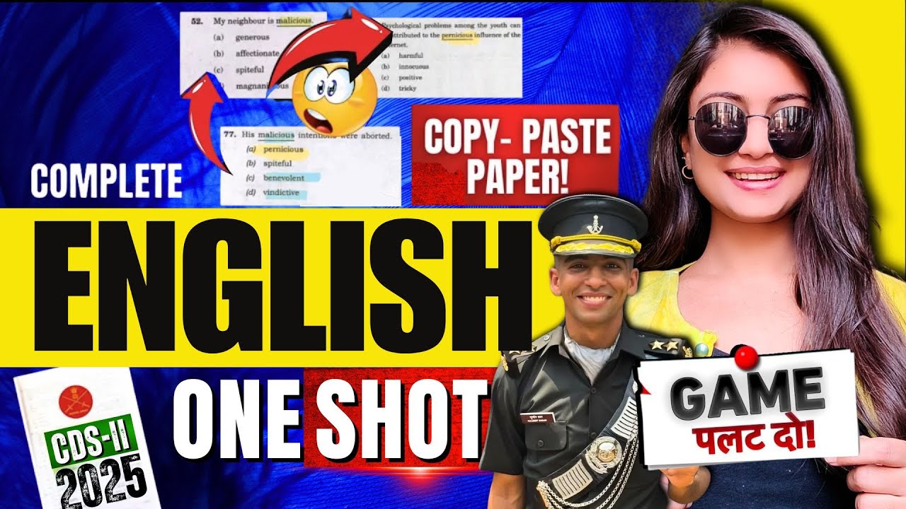 Complete English for CDS 2 2025 | Notes & Question Practice! - YouTube