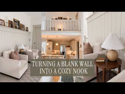Small Space Makeover | DIY Wood Paneling Accent Wall + Cozy Home Decor thumbnail