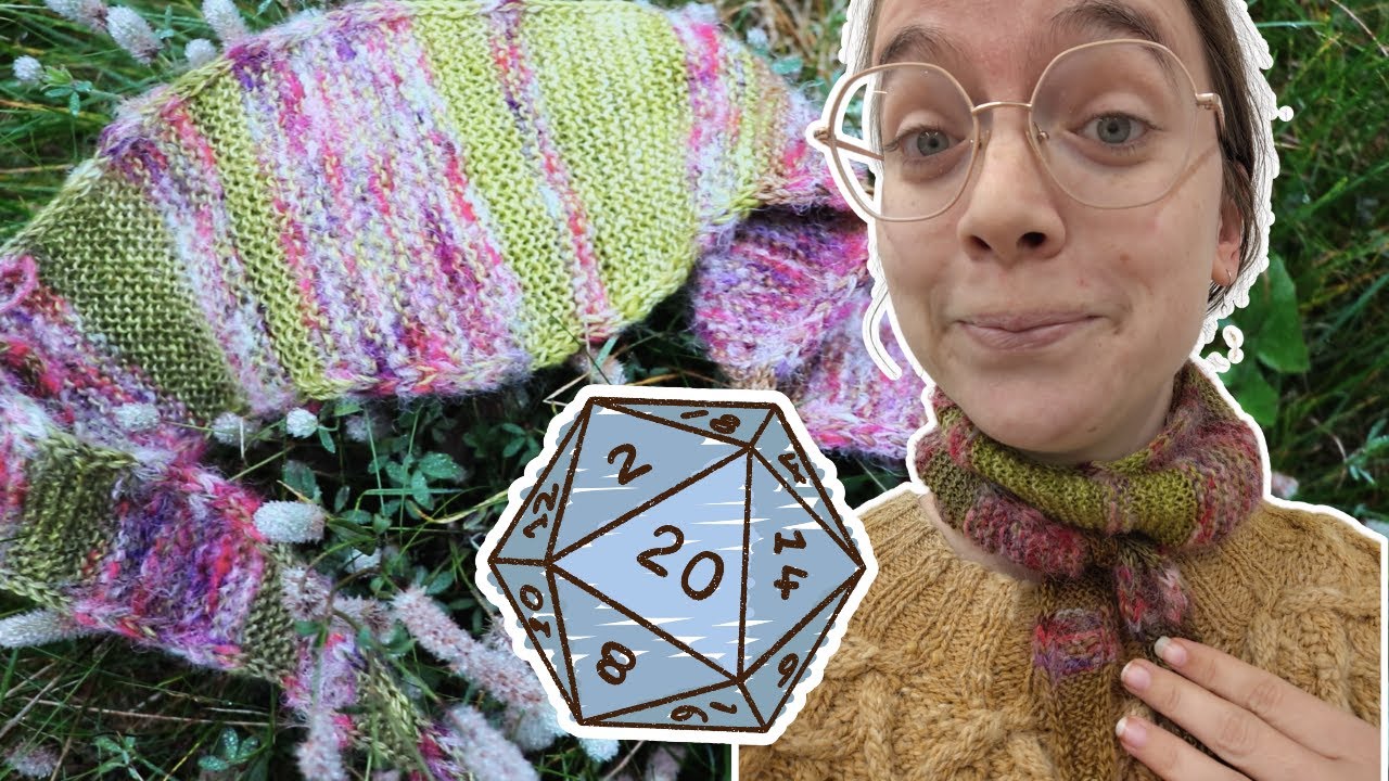 D20 Dice decides How to Knit a Sophie Scarf: adding Chaos to a