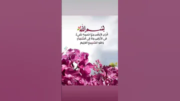 بسم الله الذي لا يضر مع اسمه شيء في الأرض و لا في السماء و هو السميع العليم أذكار اذكار الصباح 