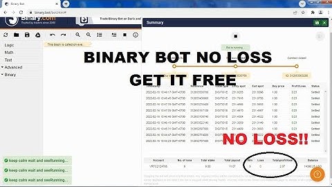 BINARY BOT NO LOSS LOW BALANCE l FREE DOWNLOAD l SMART BOT l GRATIS