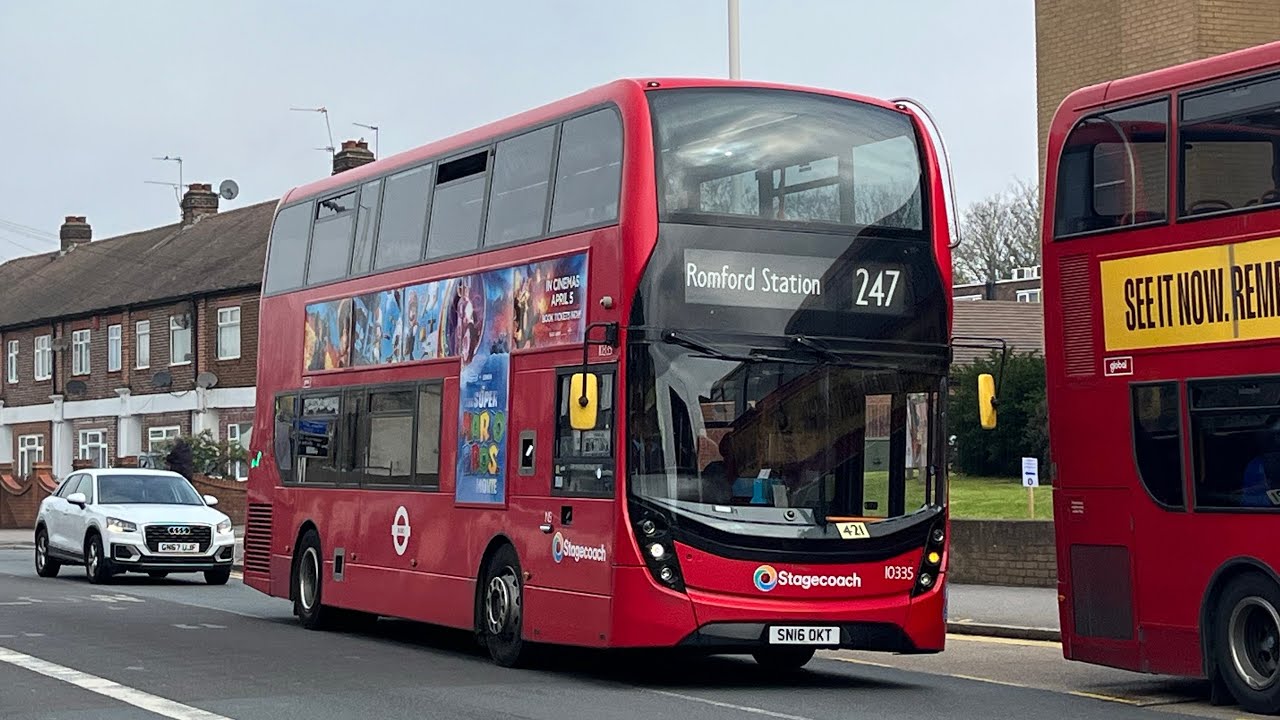 FRV. Stagecoach London Route 247. Romford Station - Barkingside. Enviro400 MMC 10335 (SN16 OKT)