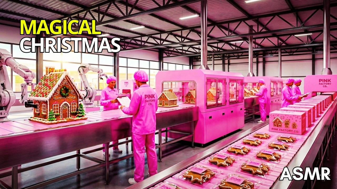 [ASMR] Inside a Magical Gingerbread Factory: From Golden Dough to Dream House (The Whole Process)