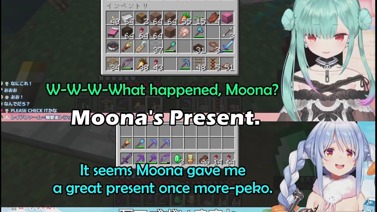 Pekora and Rushia's Reaction When They Received Moona's Gift For Her New Raid Farm【Hololive En Sub】