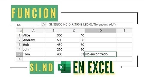 FUNCION SI.ND EN EXCEL