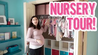 Nursery Organization & Tour! | Pink & Aqua Mermaid/Under the Sea Baby Girl Room(Here it is finally! Today I'm taking you inside our baby girl's nursery to show you the decor & all her supplies. I walk you through each area step by step & explain ..., 2015-02-01T06:18:51.000Z)