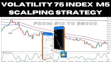 Volatility 75 Index M5 Scalping Strategy |The best strategy to grow a small account.$10 to $5000