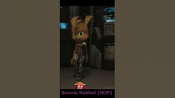 Bunnie Rabbot WIP Xgen Groom on Physics Ponytail #Shorts