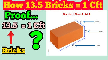 How Many Bricks in One Cubic Foot | How 13.5 Bricks in 1 Cft