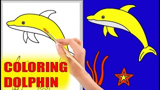How To Color a Dolphin - Coloring Pages for Kids | Dolphin Coloring for kids | Coloring Pages