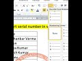 How to Insert automatic serial number in Ms Word Table?#shorts