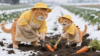 Ginger & Mama Cat Help their Poor Cat Friend Harvest His Snow Covered Carrot Field 🐾 screenshot 2