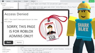 Browsing Secret Admin Only Page On The ROBLOX Website?