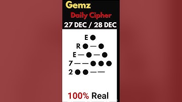 Gemz Daily Cipher Morse Code 27 DEC & 28 DEC 2024 | Unlock Today’s Code & Rewards!