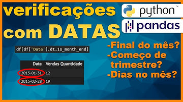 Verificações com DATAS e dias no mês - PANDAS Python